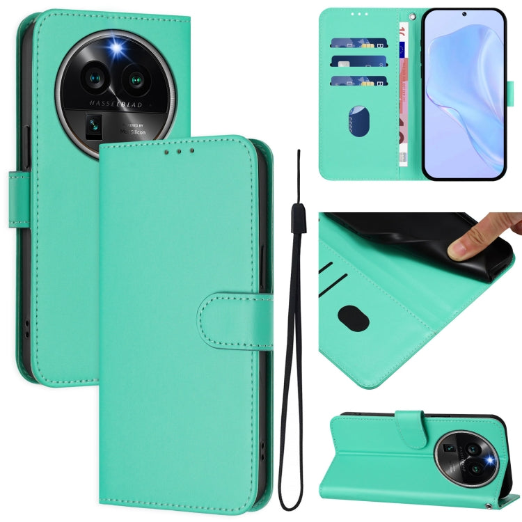 Skin Feel Solid Color Leather Phone Case with Lanyard, For OPPO Find X6 Pro, For OPPO Find X6