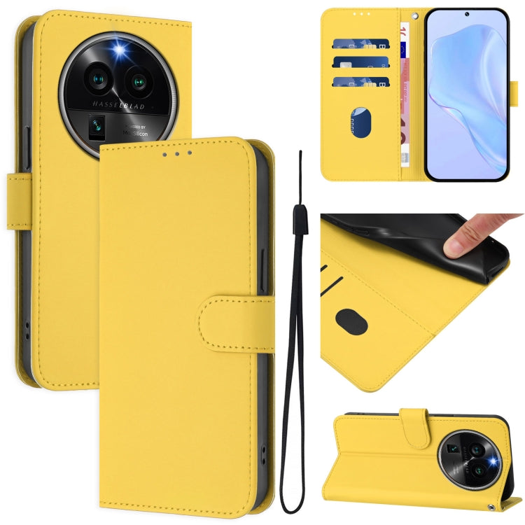 Skin Feel Solid Color Leather Phone Case with Lanyard, For OPPO Find X6 Pro, For OPPO Find X6