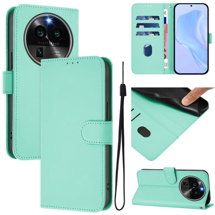 Skin Feel Solid Color Leather Phone Case with Lanyard, For OPPO Find X6 Pro, For OPPO Find X6