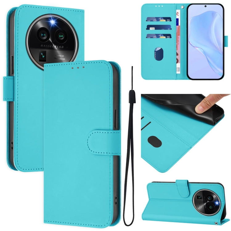 Skin Feel Solid Color Leather Phone Case with Lanyard, For OPPO Find X6 Pro, For OPPO Find X6