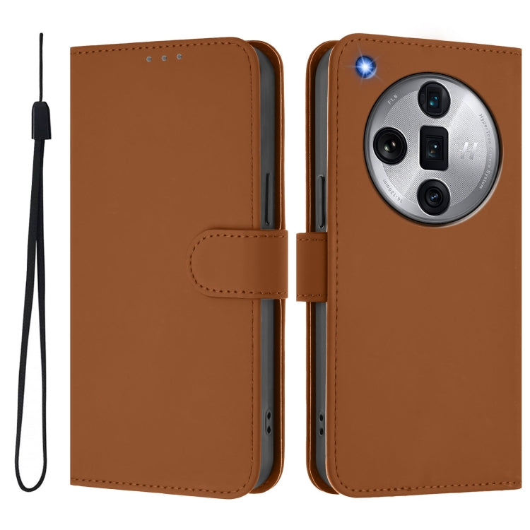 Skin Feel Solid Color Leather Phone Case with Lanyard, For OPPO Find X7 Ultra, For OPPO A38 4G / A18 4G Global