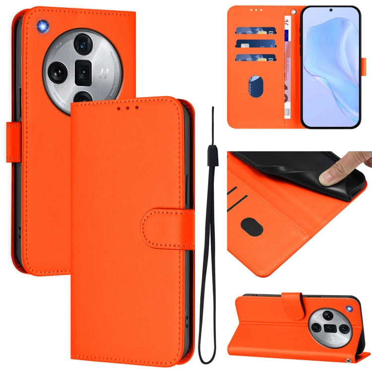 Skin Feel Solid Color Leather Phone Case with Lanyard, For OPPO Find X7 Ultra, For OPPO A38 4G / A18 4G Global