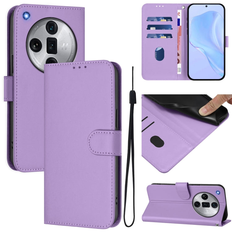 Skin Feel Solid Color Leather Phone Case with Lanyard, For OPPO Find X7 Ultra, For OPPO A38 4G / A18 4G Global