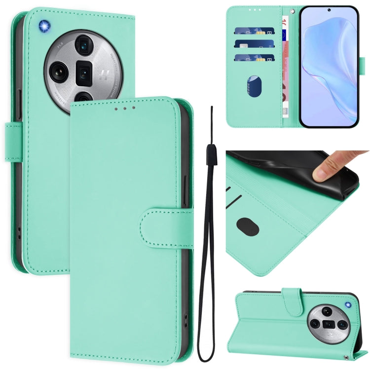 Skin Feel Solid Color Leather Phone Case with Lanyard, For OPPO Find X7 Ultra, For OPPO A38 4G / A18 4G Global