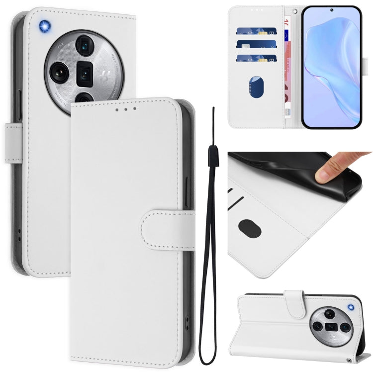Skin Feel Solid Color Leather Phone Case with Lanyard, For OPPO Find X7 Ultra, For OPPO A38 4G / A18 4G Global