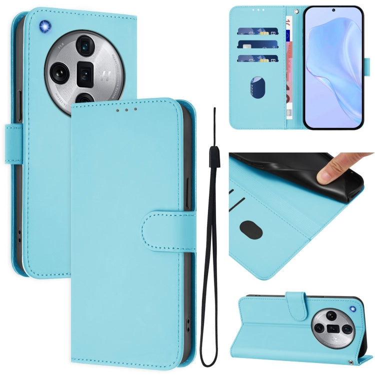 Skin Feel Solid Color Leather Phone Case with Lanyard, For OPPO Find X7 Ultra, For OPPO A38 4G / A18 4G Global