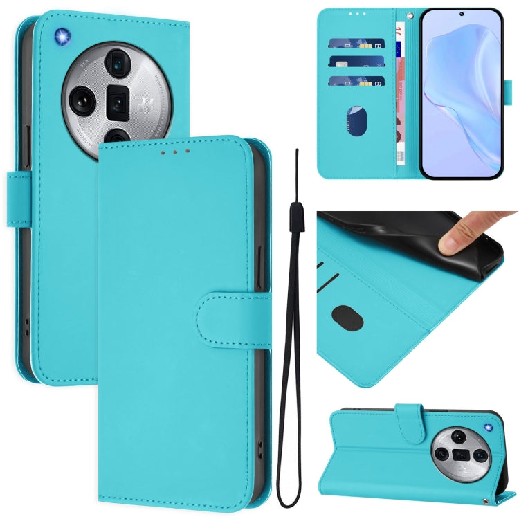 Skin Feel Solid Color Leather Phone Case with Lanyard, For OPPO Find X7 Ultra, For OPPO A38 4G / A18 4G Global