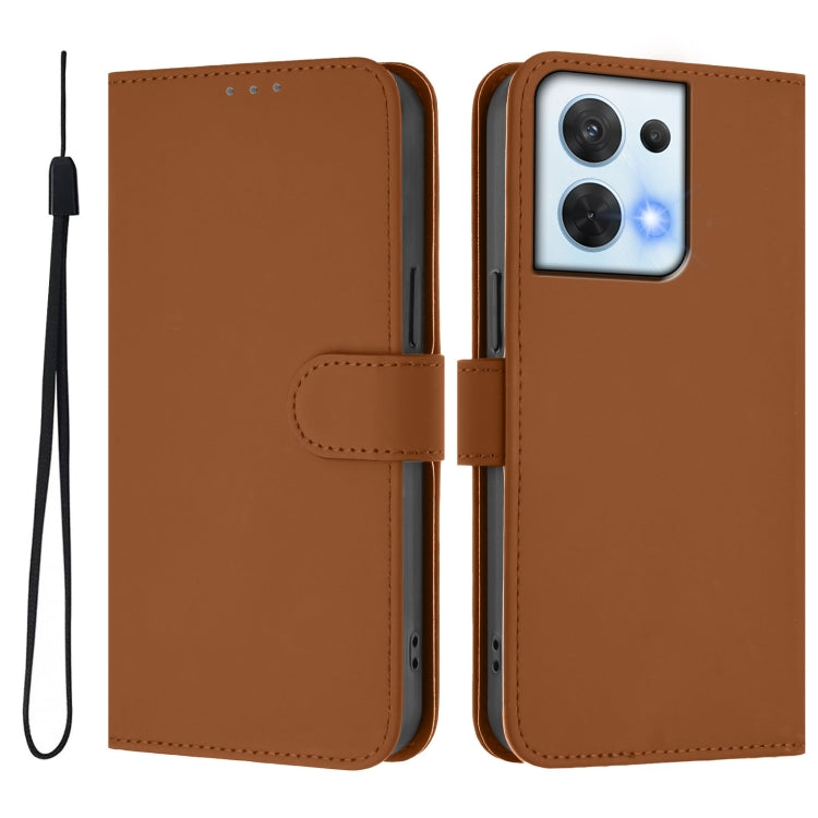 Skin Feel Solid Color Leather Phone Case with Lanyard, For OPPO Reno8 5G, For OPPO A36 4G / A76 4G / A96 4G