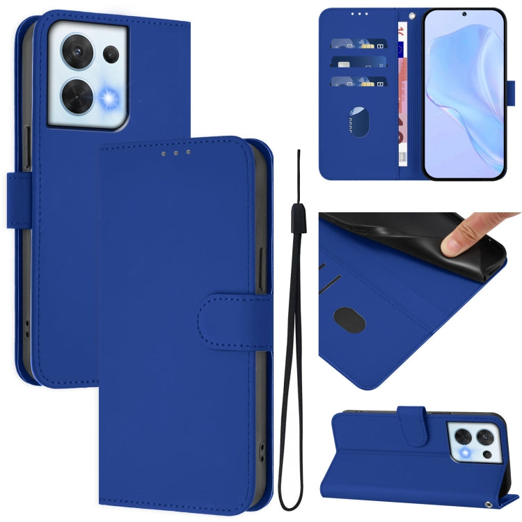 Skin Feel Solid Color Leather Phone Case with Lanyard, For OPPO Reno8 5G, For OPPO A36 4G / A76 4G / A96 4G