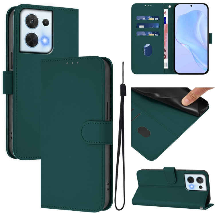 Skin Feel Solid Color Leather Phone Case with Lanyard, For OPPO Reno8 5G, For OPPO A36 4G / A76 4G / A96 4G