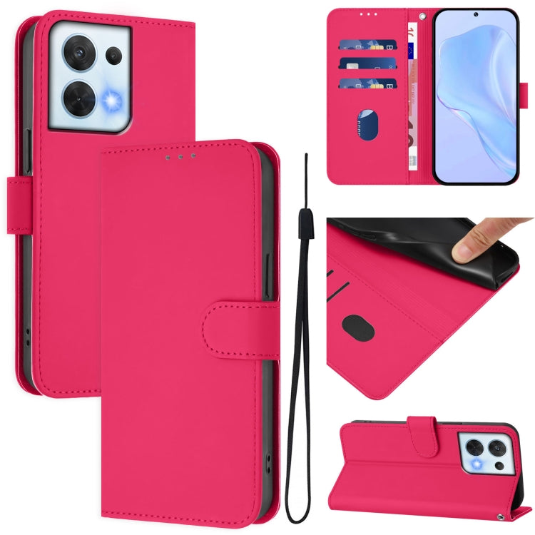 Skin Feel Solid Color Leather Phone Case with Lanyard, For OPPO Reno8 5G, For OPPO A36 4G / A76 4G / A96 4G