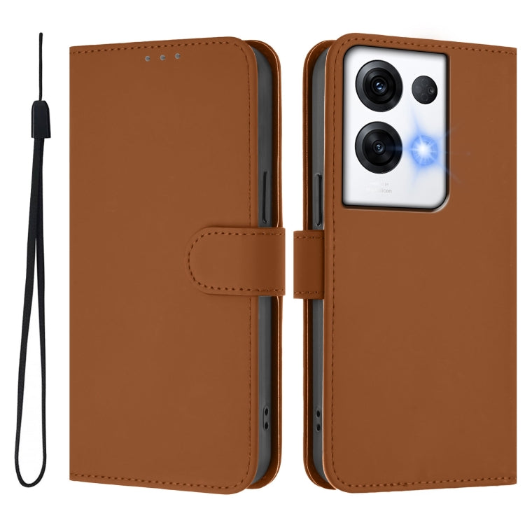 Skin Feel Solid Color Leather Phone Case with Lanyard, For OPPO Reno8 Pro 5G Global, For OPPO Reno8 Pro 5G
