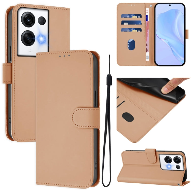 Skin Feel Solid Color Leather Phone Case with Lanyard, For OPPO Reno8 Pro 5G Global, For OPPO Reno8 Pro 5G