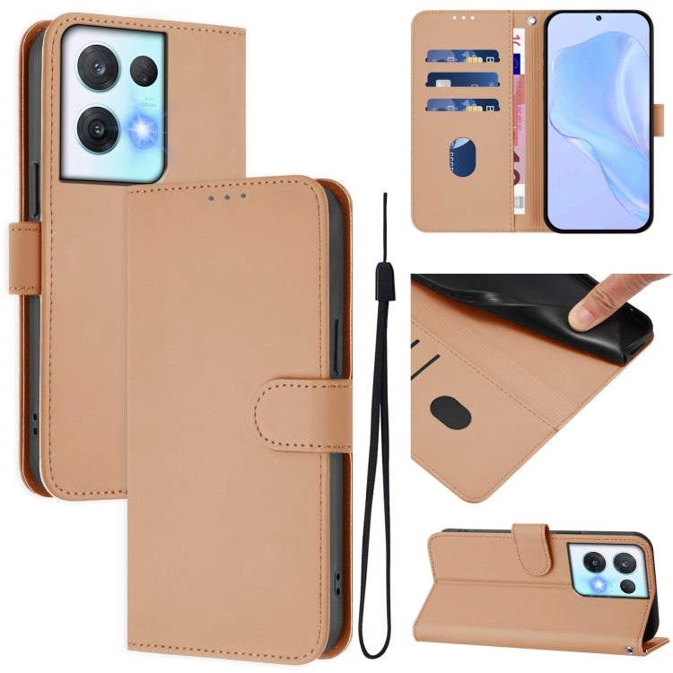 Skin Feel Solid Color Leather Phone Case with Lanyard, For OPPO Reno8 Pro 5G Global, For OPPO Reno8 Pro 5G