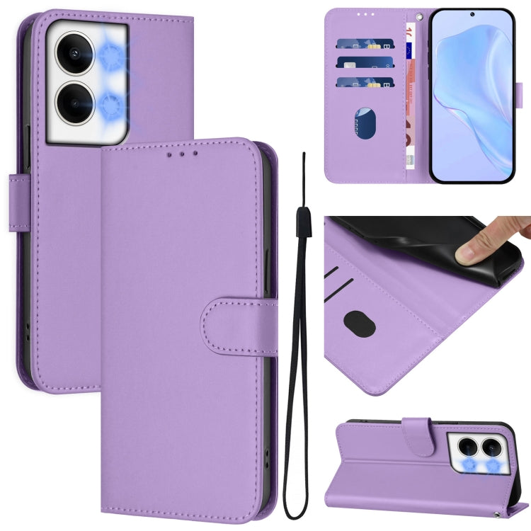 Skin Feel Solid Color Leather Phone Case with Lanyard, For OPPO Reno9 5G / Reno9 Pro 5G, For OPPO A77 5G / A97 5G