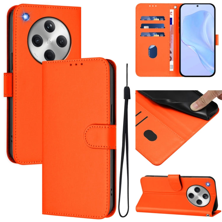 Skin Feel Solid Color Leather Phone Case with Lanyard, For OPPO A3x 5G Global, For OPPO Find X8