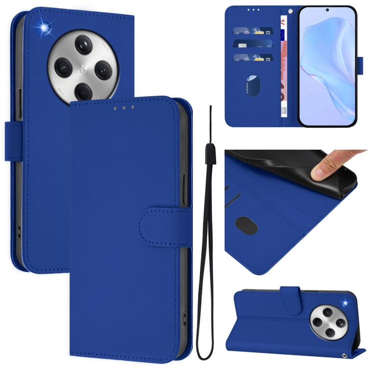 Skin Feel Solid Color Leather Phone Case with Lanyard, For OPPO A3x 5G Global, For OPPO Find X8