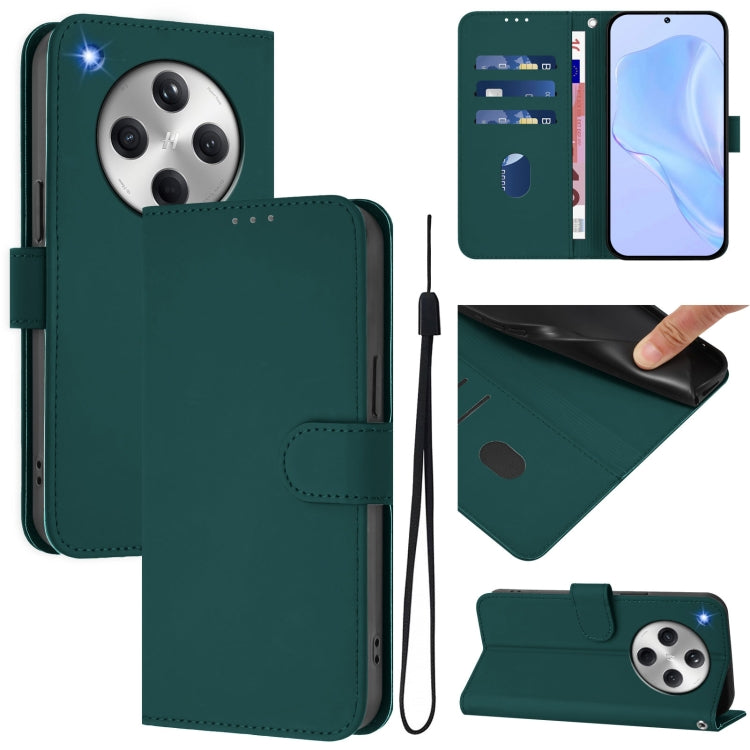 Skin Feel Solid Color Leather Phone Case with Lanyard, For OPPO A3x 5G Global, For OPPO Find X8