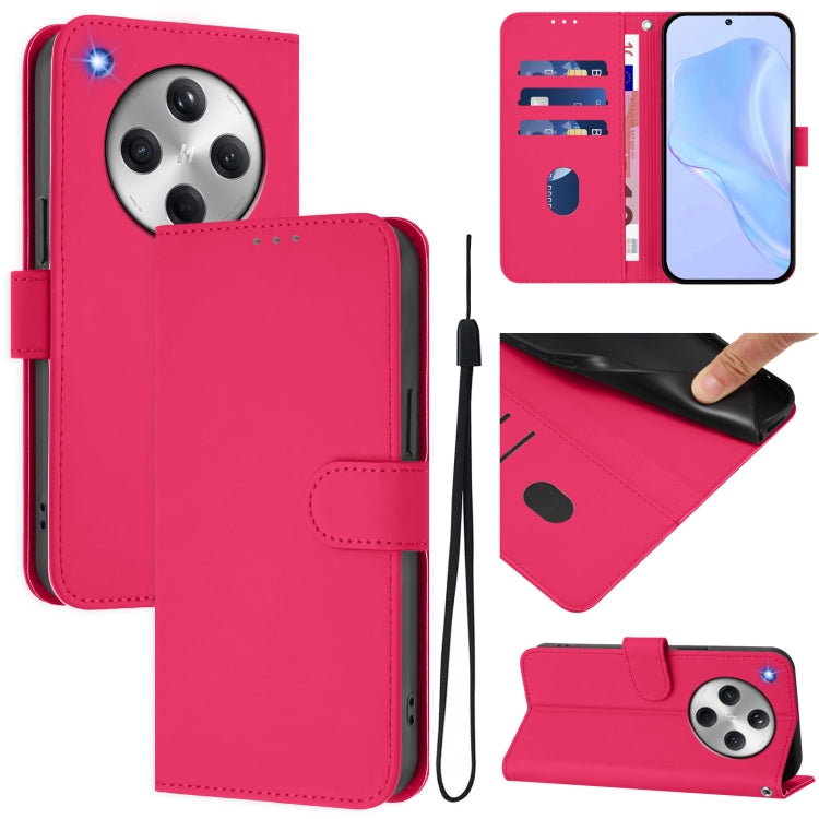 Skin Feel Solid Color Leather Phone Case with Lanyard, For OPPO A3x 5G Global, For OPPO Find X8