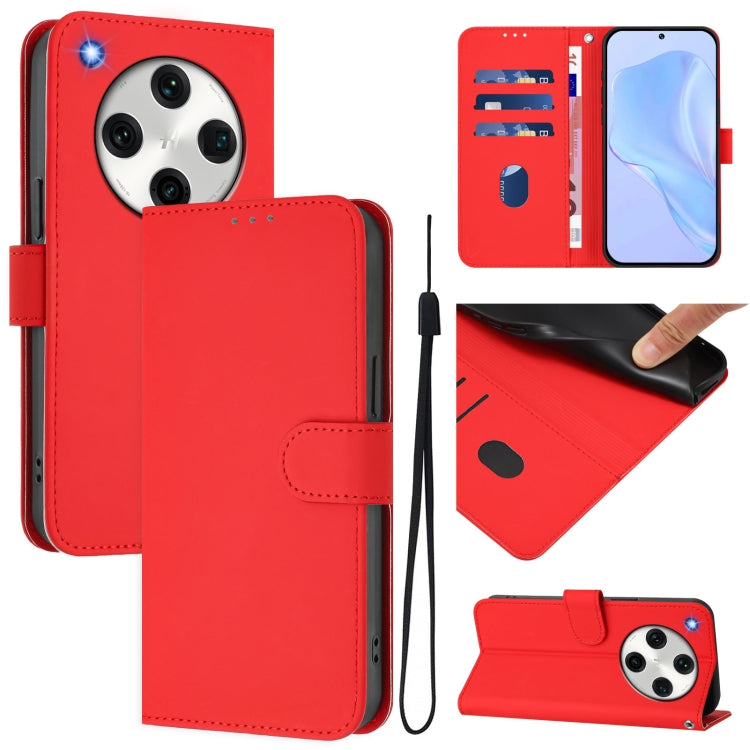 Skin Feel Solid Color Leather Phone Case with Lanyard, For OPPO A98 5G / F23 5G India, For OPPO Find X8 Pro