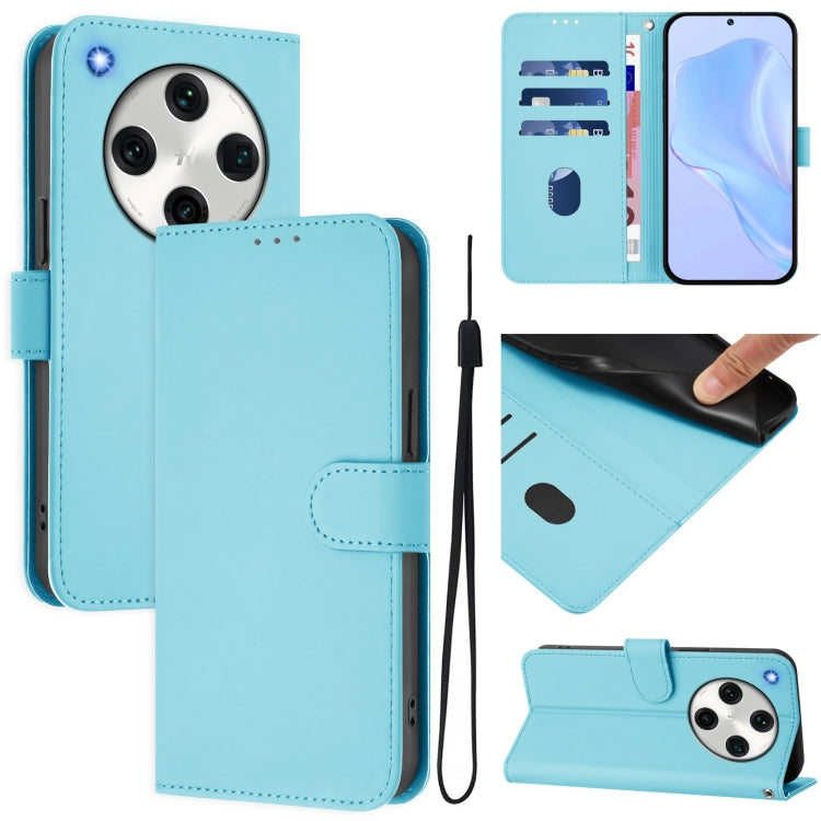Skin Feel Solid Color Leather Phone Case with Lanyard, For OPPO A98 5G / F23 5G India, For OPPO Find X8 Pro