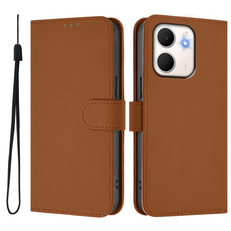 Skin Feel Solid Color Leather Phone Case with Lanyard, For OPPO A5X 4G / 5G Global, For OPPO A5 5G Global / A3 Pro 5G Global