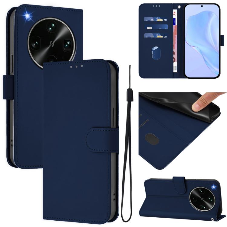 Skin Feel Solid Color Leather Phone Case with Lanyard, For OPPO Find X9s Pro 5G, For OPPO Find X9 Ultra