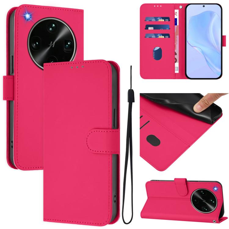 Skin Feel Solid Color Leather Phone Case with Lanyard, For OPPO Find X9s Pro 5G, For OPPO Find X9 Ultra