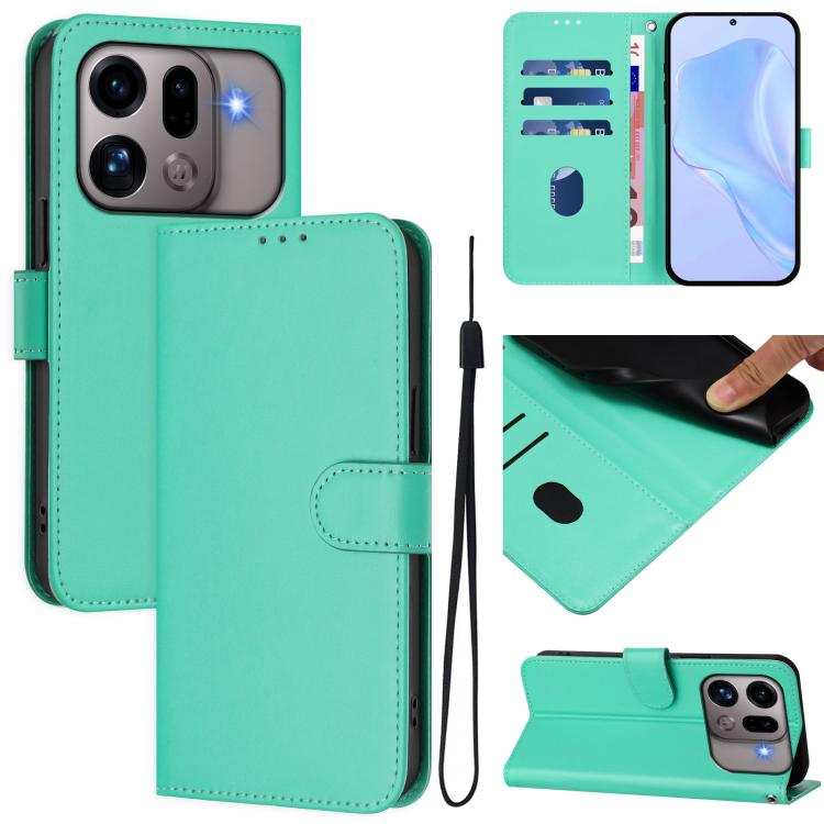 Skin Feel Solid Color Leather Phone Case with Lanyard, For OPPO Find X9s Pro 5G, For OPPO Find X9 Ultra