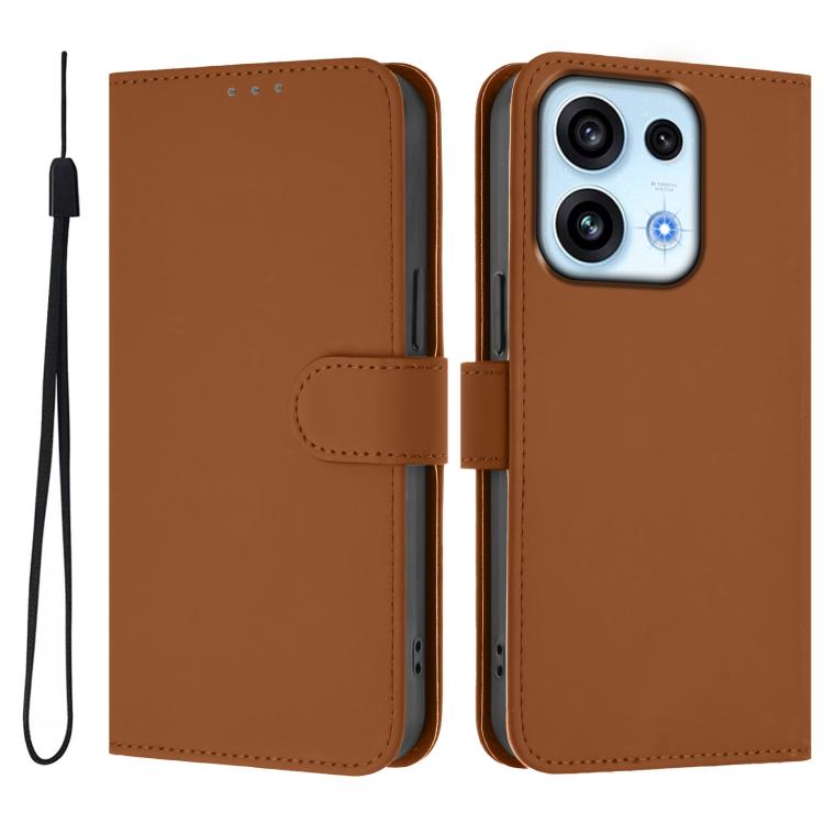 Skin Feel Solid Color Leather Phone Case with Lanyard, For OPPO Reno16 F 5G/Reno16 FS 5G, For OPPO Reno16 Pro Global/Reno16 5G Global