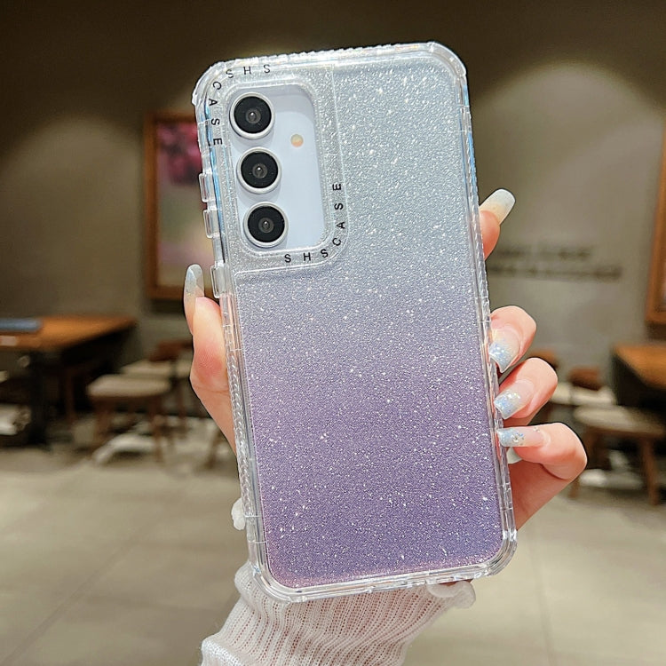 TPU + PC + Glitter Paper Full Coverage Phone Case, For Samsung Galaxy A55 5G