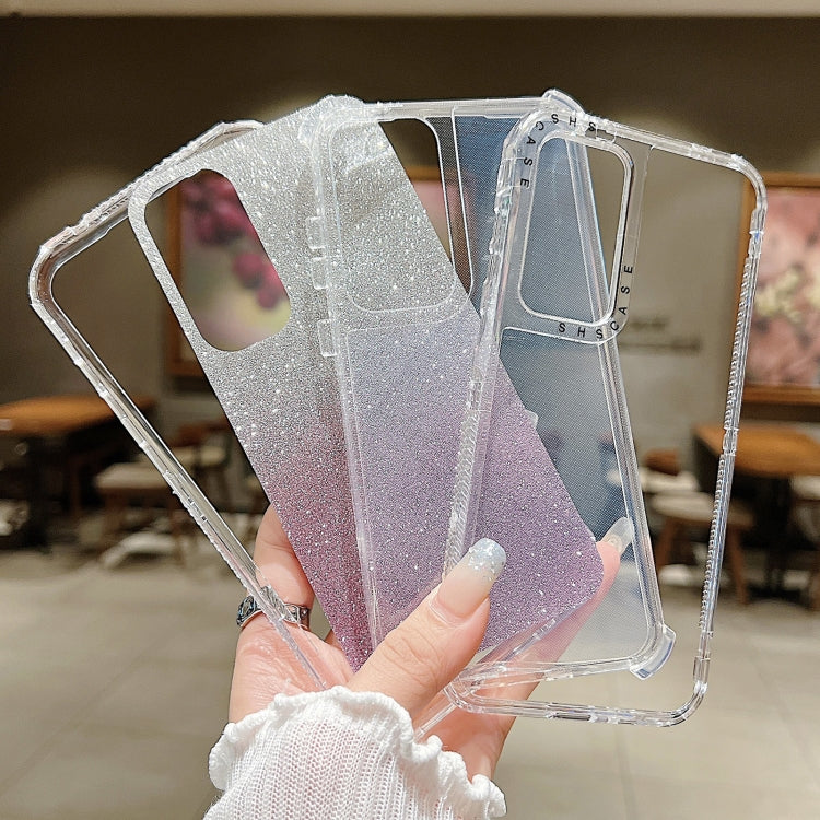 TPU + PC + Glitter Paper Full Coverage Phone Case, For Samsung Galaxy A55 5G