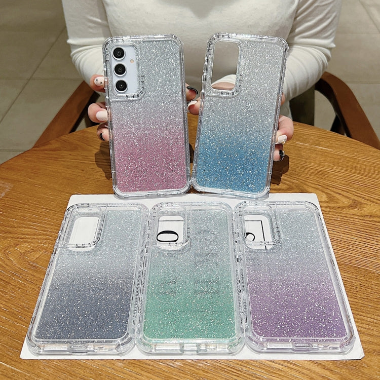 TPU + PC + Glitter Paper Full Coverage Phone Case, For Samsung Galaxy A55 5G