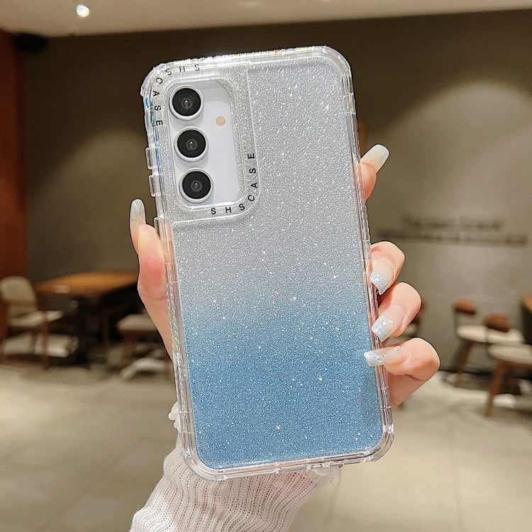 TPU + PC + Glitter Paper Full Coverage Phone Case, For Samsung Galaxy A55 5G