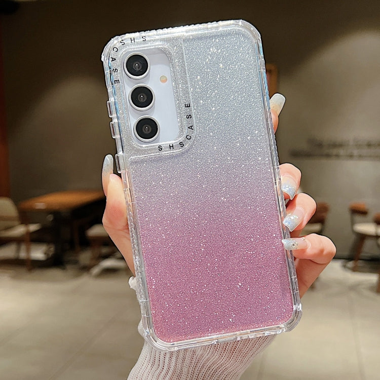 TPU + PC + Glitter Paper Full Coverage Phone Case, For Samsung Galaxy A55 5G