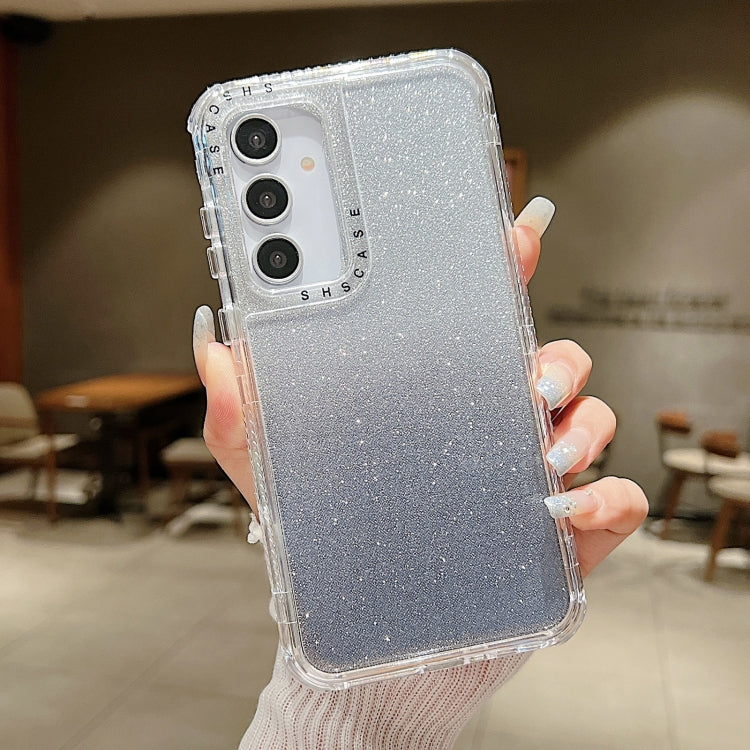 TPU + PC + Glitter Paper Full Coverage Phone Case, For Samsung Galaxy A55 5G