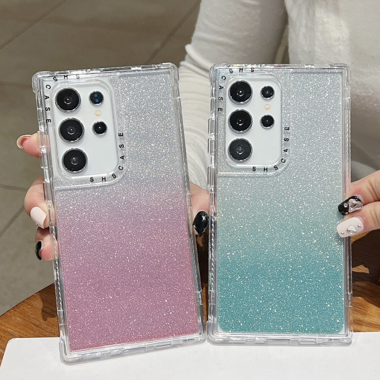 TPU + PC + Glitter Paper Full Coverage Phone Case, For Samsung Galaxy S24 Ultra 5G