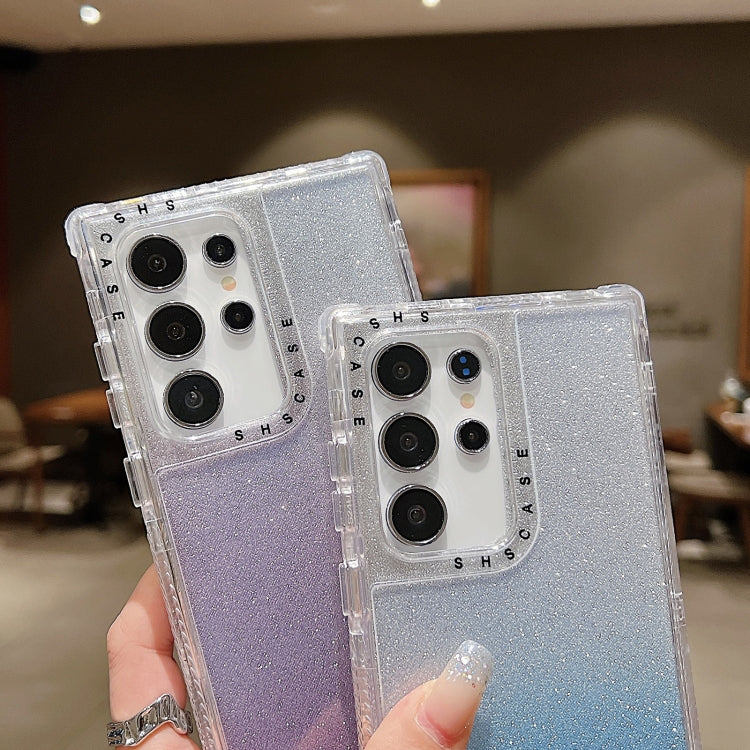 TPU + PC + Glitter Paper Full Coverage Phone Case, For Samsung Galaxy S24 Ultra 5G