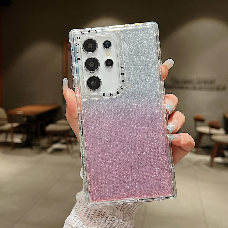 TPU + PC + Glitter Paper Full Coverage Phone Case, For Samsung Galaxy S24 Ultra 5G