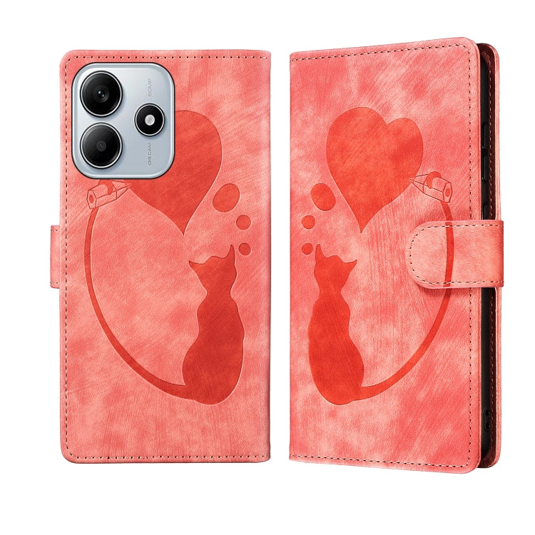 Pen Heart Cat Embossed Leather Phone Case, For Redmi Note 15 Pro+ 5G Global 163.3mm, For Redmi Note 15 4G / 5G Global 164mm, For Redmi Note 15 Pro 4G Global 163.2mm, For Redmi Note 15 Pro 5G Global 163.6mm, For Redmi 15C 5G / 4G EU 173mm, For Redmi A4 ...