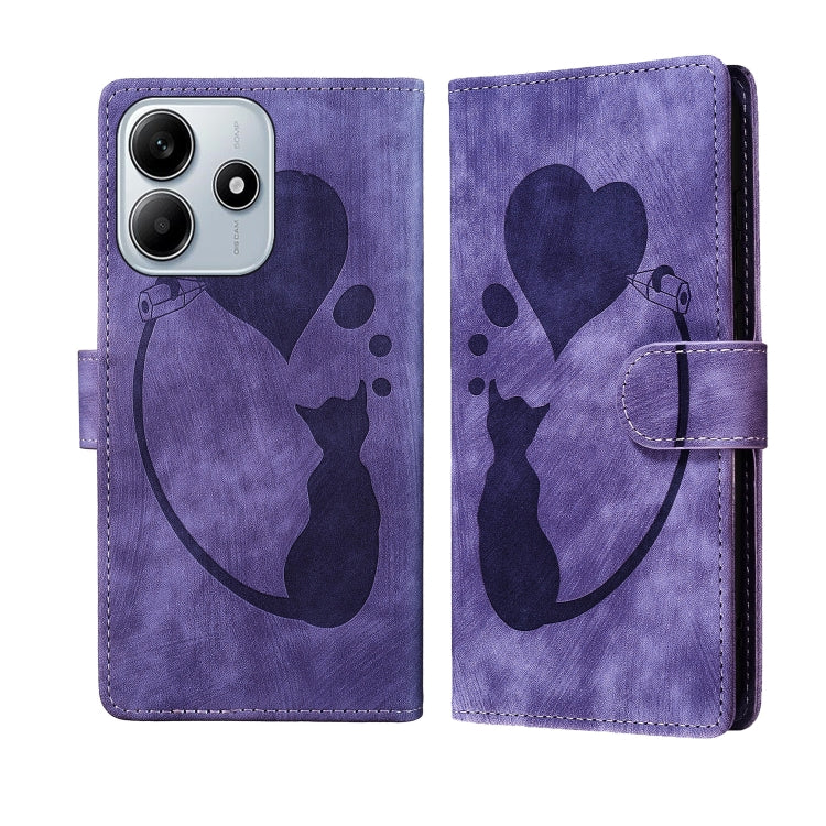 Pen Heart Cat Embossed Leather Phone Case, For Redmi Note 15 Pro+ 5G Global 163.3mm, For Redmi Note 15 4G / 5G Global 164mm, For Redmi Note 15 Pro 4G Global 163.2mm, For Redmi Note 15 Pro 5G Global 163.6mm, For Redmi 15C 5G / 4G EU 173mm, For Redmi A4 ...