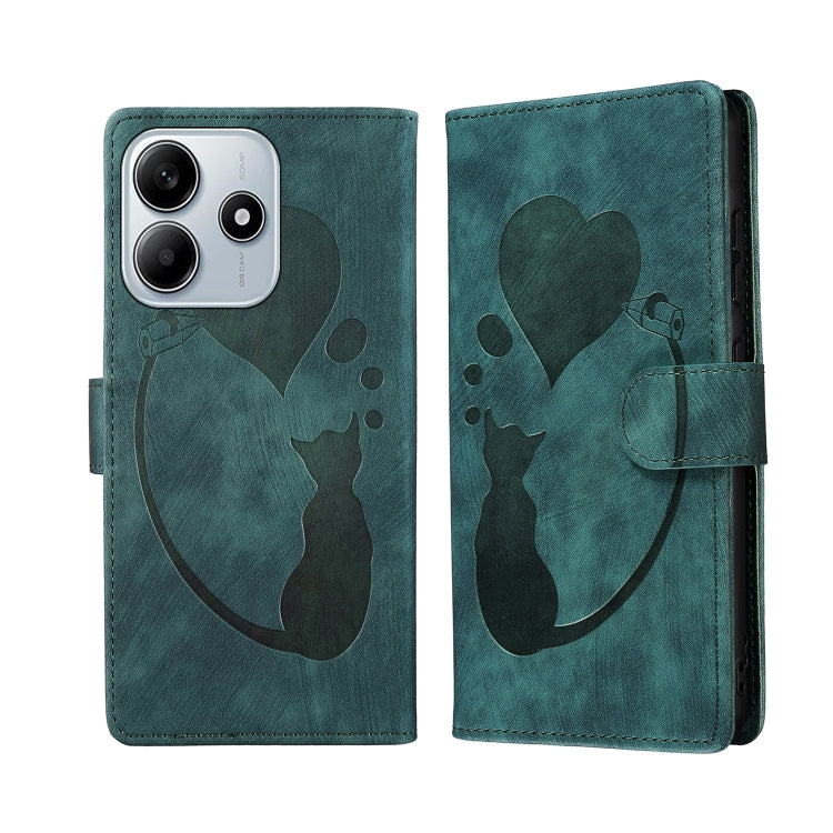 Pen Heart Cat Embossed Leather Phone Case, For Redmi Note 15 Pro+ 5G Global 163.3mm, For Redmi Note 15 4G / 5G Global 164mm, For Redmi Note 15 Pro 4G Global 163.2mm, For Redmi Note 15 Pro 5G Global 163.6mm, For Redmi 15C 5G / 4G EU 173mm, For Redmi A4 ...