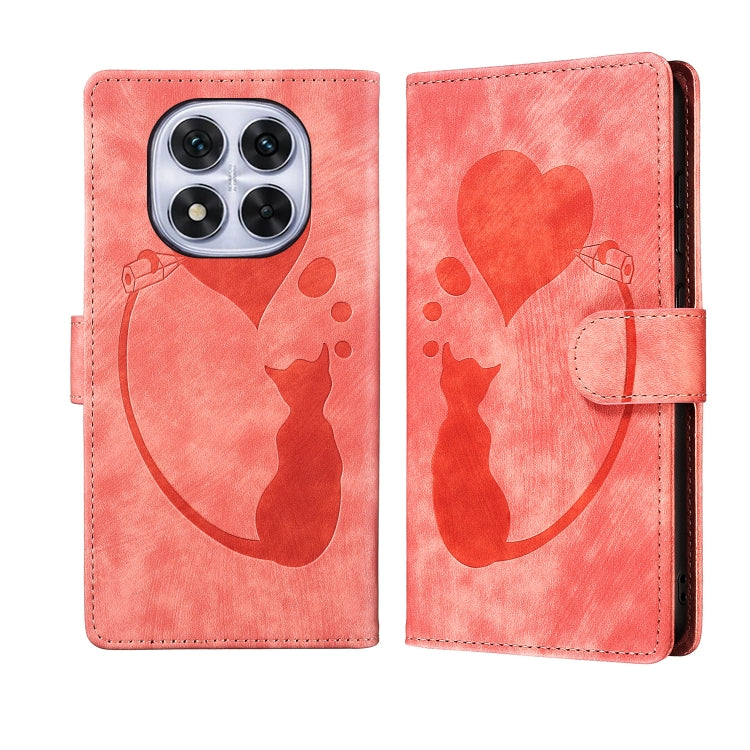 Pen Heart Cat Embossed Leather Phone Case, For Redmi Note 15 Pro+ 5G Global 163.3mm, For Redmi Note 15 4G / 5G Global 164mm, For Redmi Note 15 Pro 4G Global 163.2mm, For Redmi Note 15 Pro 5G Global 163.6mm, For Redmi 15C 5G / 4G EU 173mm, For Redmi A4 ...