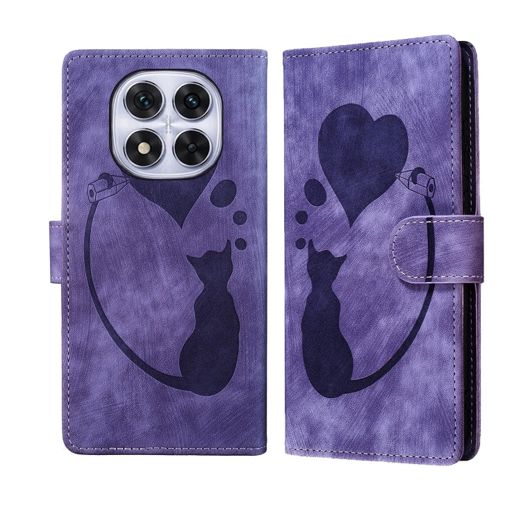 Pen Heart Cat Embossed Leather Phone Case, For Redmi Note 15 Pro+ 5G Global 163.3mm, For Redmi Note 15 4G / 5G Global 164mm, For Redmi Note 15 Pro 4G Global 163.2mm, For Redmi Note 15 Pro 5G Global 163.6mm, For Redmi 15C 5G / 4G EU 173mm, For Redmi A4 ...