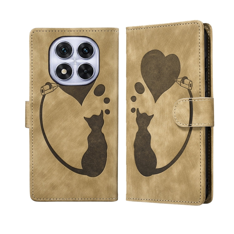 Pen Heart Cat Embossed Leather Phone Case, For Redmi Note 15 Pro+ 5G Global 163.3mm, For Redmi Note 15 4G / 5G Global 164mm, For Redmi Note 15 Pro 4G Global 163.2mm, For Redmi Note 15 Pro 5G Global 163.6mm, For Redmi 15C 5G / 4G EU 173mm, For Redmi A4 ...