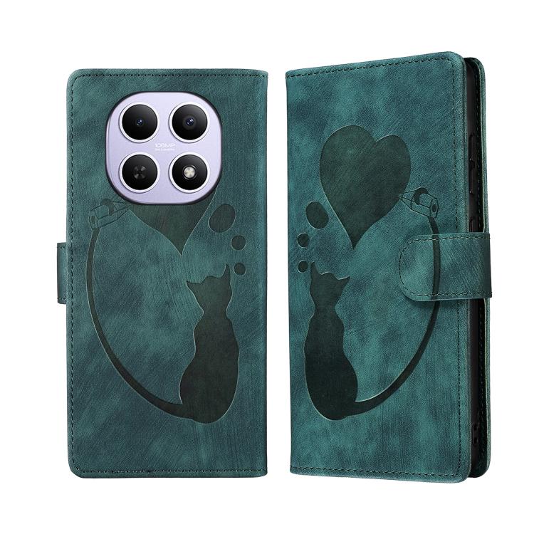 Pen Heart Cat Embossed Leather Phone Case, For Redmi Note 15 Pro+ 5G Global 163.3mm, For Redmi Note 15 4G / 5G Global 164mm, For Redmi Note 15 Pro 4G Global 163.2mm, For Redmi Note 15 Pro 5G Global 163.6mm, For Redmi 15C 5G / 4G EU 173mm, For Redmi A4 ...