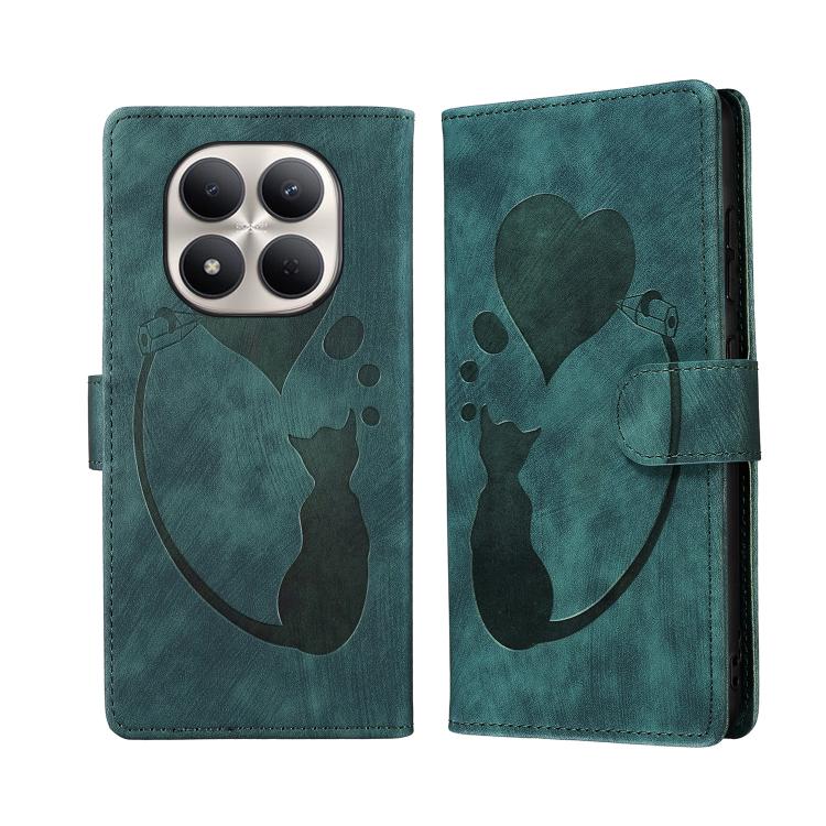 Pen Heart Cat Embossed Leather Phone Case, For Redmi Note 15 Pro+ 5G Global 163.3mm, For Redmi Note 15 4G / 5G Global 164mm, For Redmi Note 15 Pro 4G Global 163.2mm, For Redmi Note 15 Pro 5G Global 163.6mm, For Redmi 15C 5G / 4G EU 173mm, For Redmi A4 ...