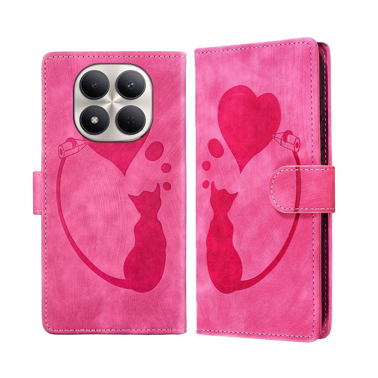 Pen Heart Cat Embossed Leather Phone Case, For Redmi Note 15 Pro+ 5G Global 163.3mm, For Redmi Note 15 4G / 5G Global 164mm, For Redmi Note 15 Pro 4G Global 163.2mm, For Redmi Note 15 Pro 5G Global 163.6mm, For Redmi 15C 5G / 4G EU 173mm, For Redmi A4 ...