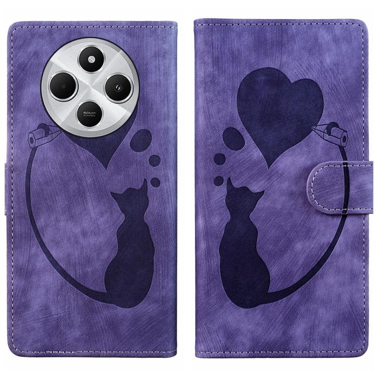 Pen Heart Cat Embossed Leather Phone Case, For Xiaomi 15T Pro 5G, For Xiaomi 15T 5G, For Xiaomi Poco C75, For Xiaomi 14T Pro, For Xiaomi 14T