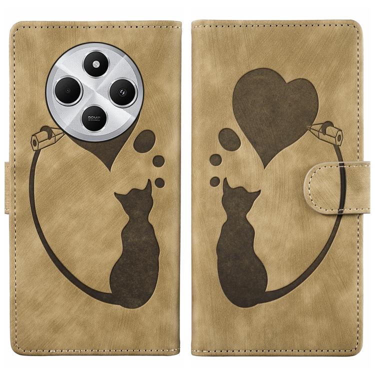 Pen Heart Cat Embossed Leather Phone Case, For Xiaomi 15T Pro 5G, For Xiaomi 15T 5G, For Xiaomi Poco C75, For Xiaomi 14T Pro, For Xiaomi 14T